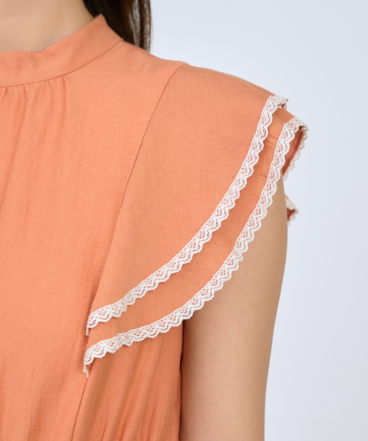 レーストリミングティアードワンピース