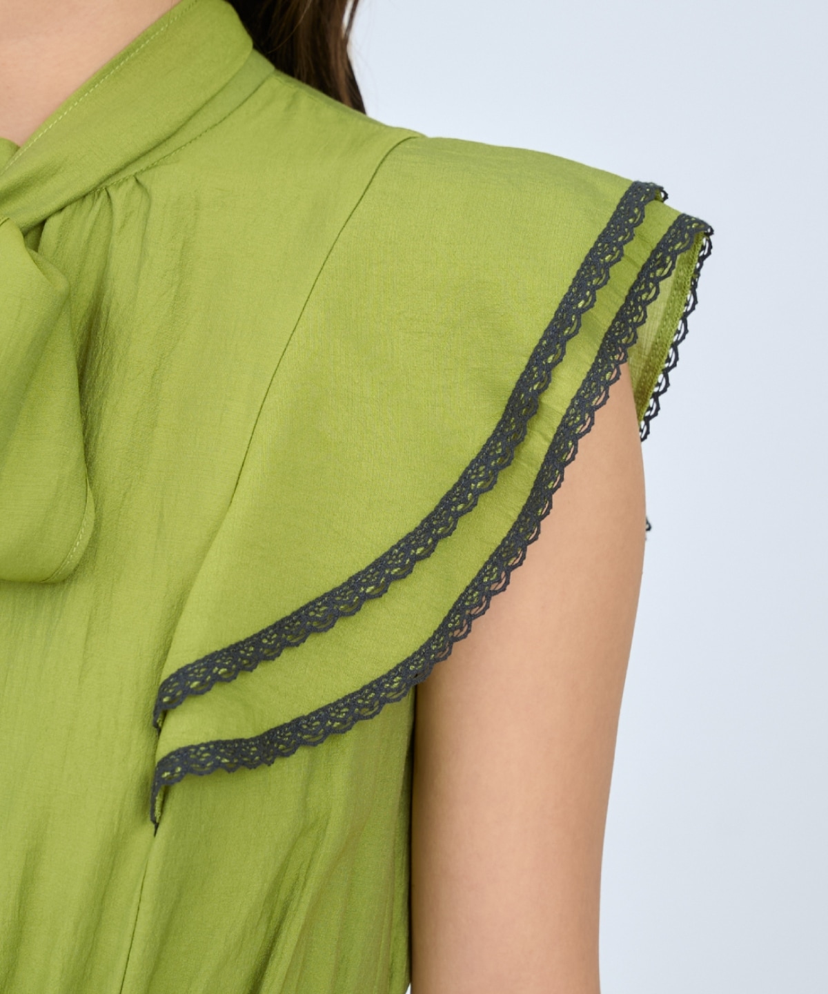 レーストリミングティアードワンピース