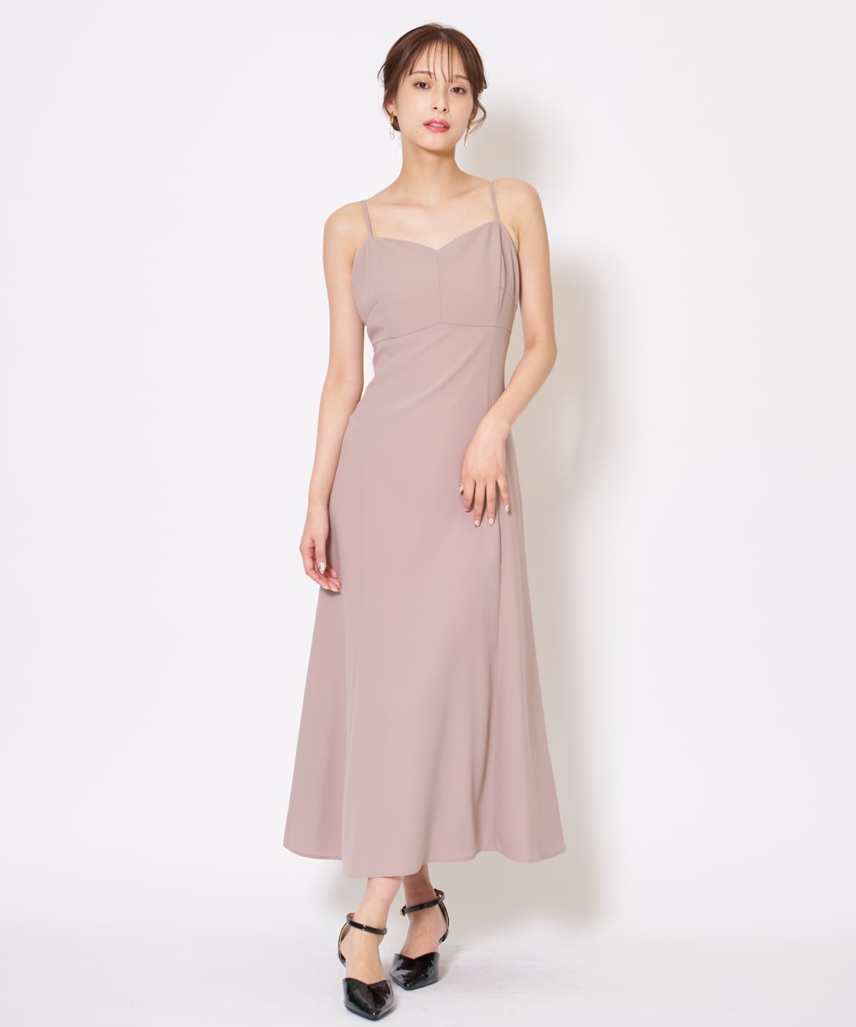 サテントリミングブラウス×ドレス