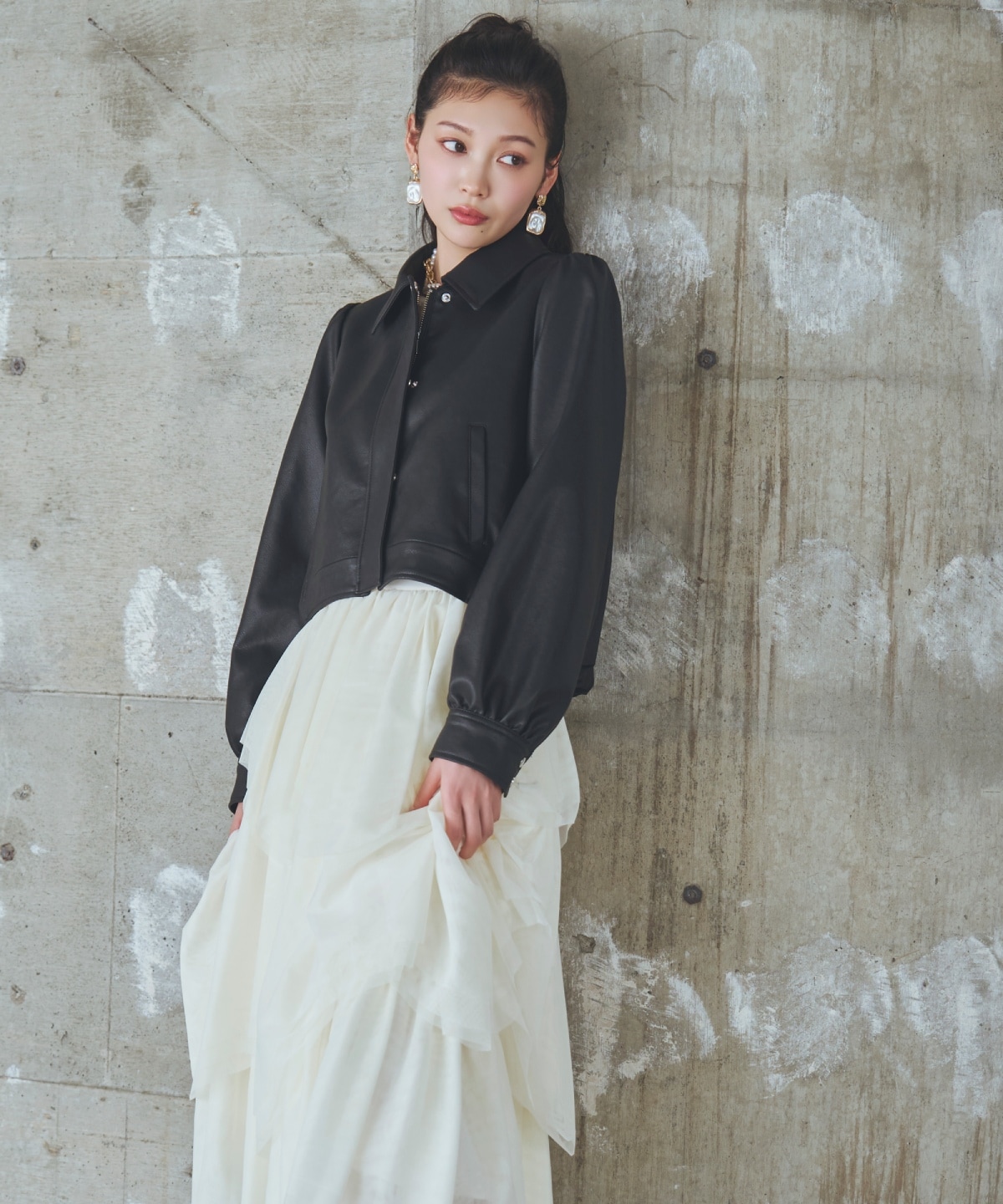 【先行予約受付中】フェイクレザーブルゾン