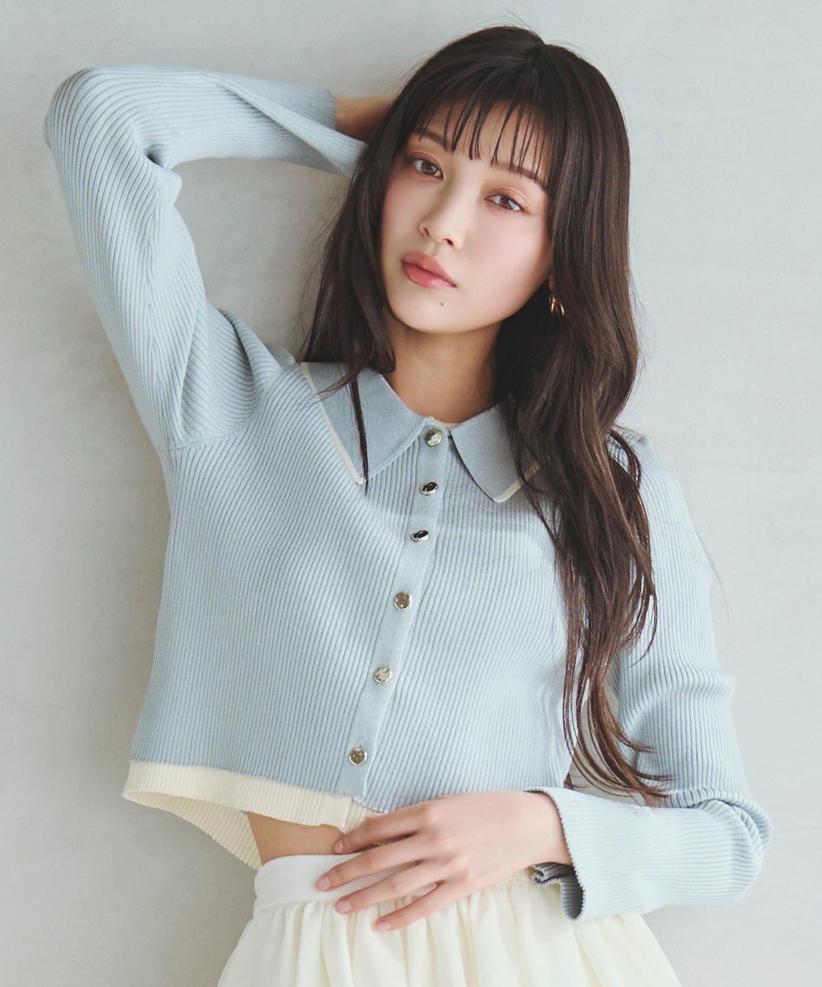 【先行予約受付中】襟付きレイヤード風カーディガン