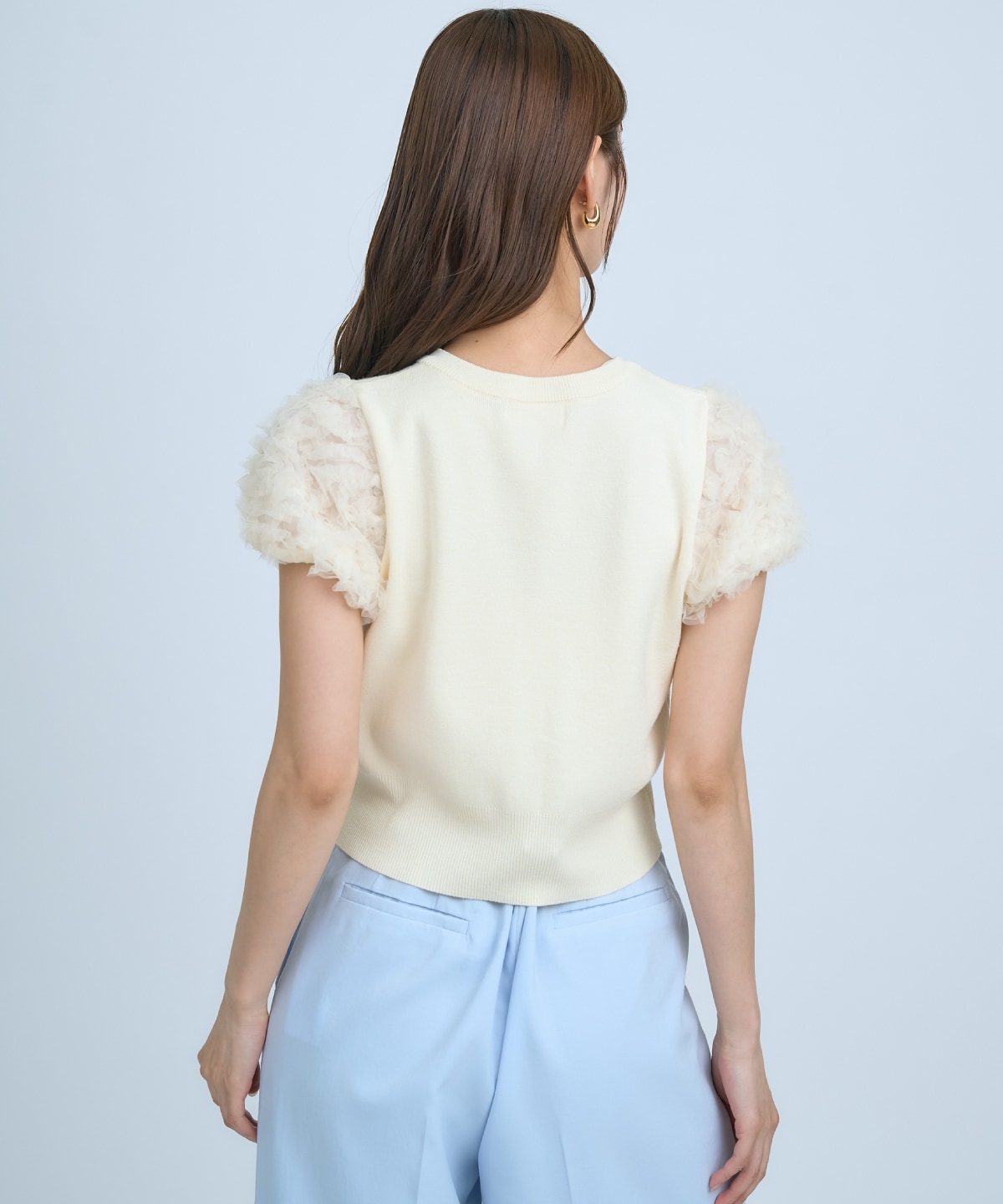 フラワーチュールスリーブカーディガン