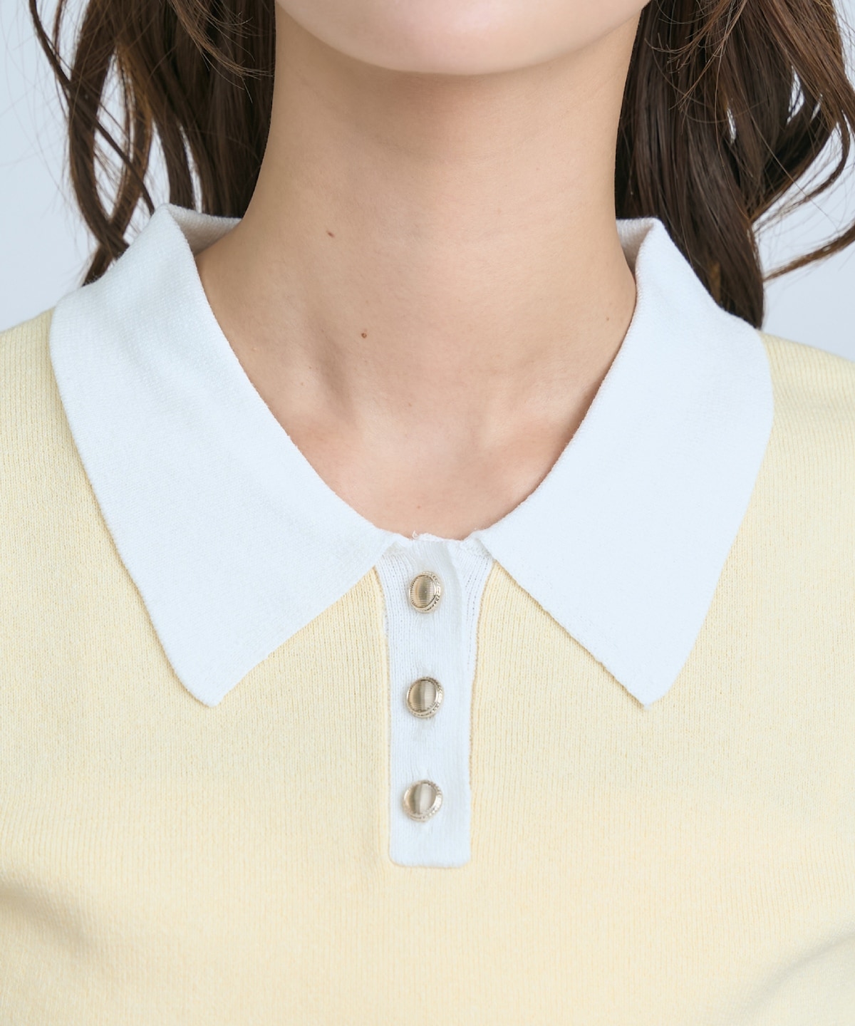 【先行予約受付中】ポロニットプルオーバー×ペプラムキャミソール