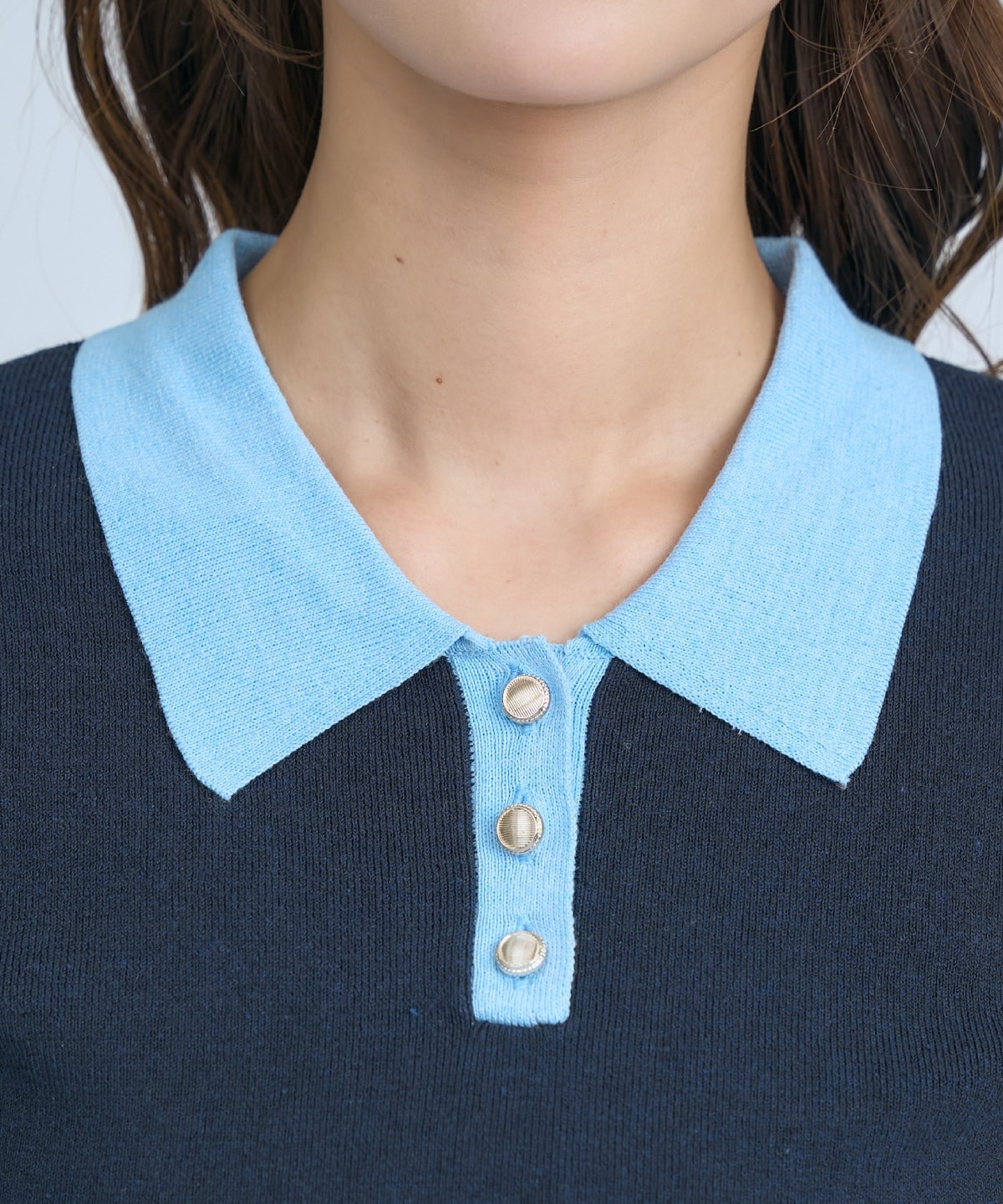 【先行予約受付中】ポロニットプルオーバー×ペプラムキャミソール