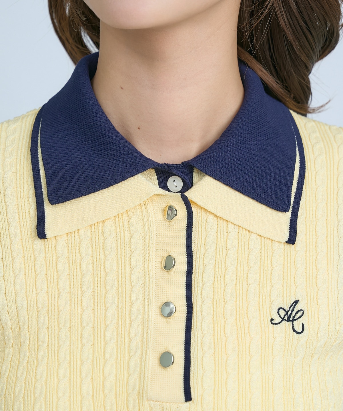 【先行予約受付中】ダブルカラーケーブルポロニット