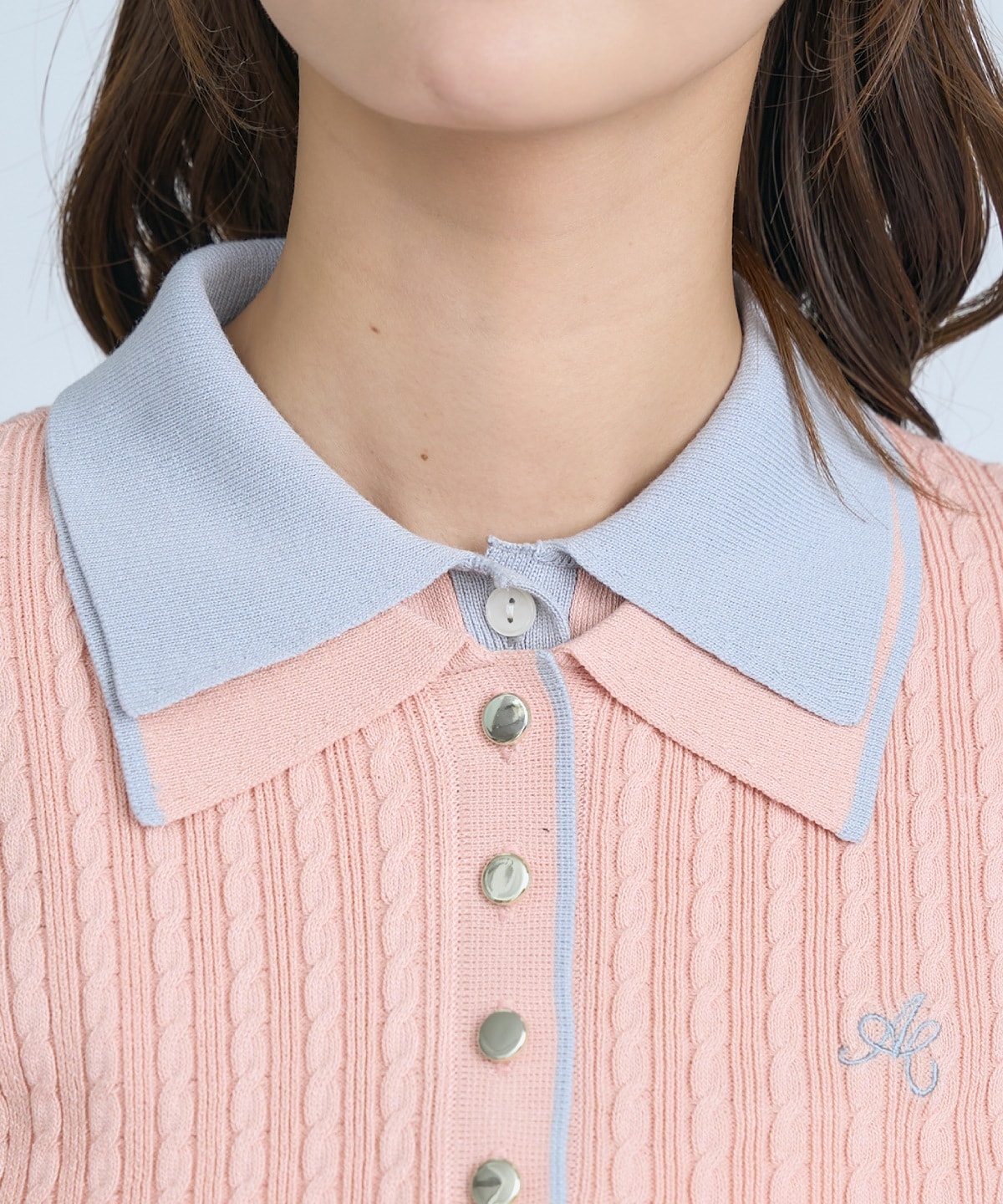 【先行予約受付中】ダブルカラーケーブルポロニット