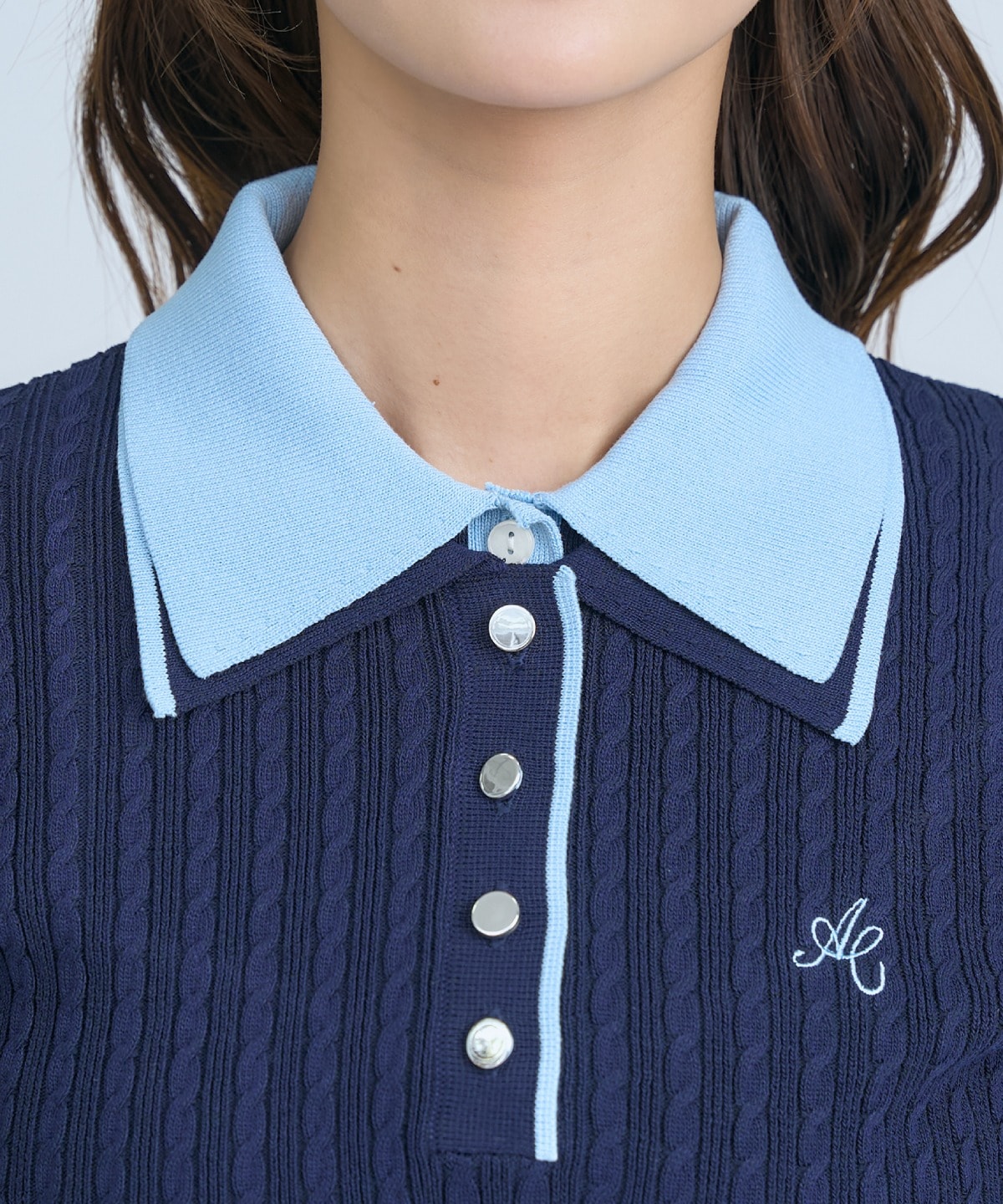 【先行予約受付中】ダブルカラーケーブルポロニット