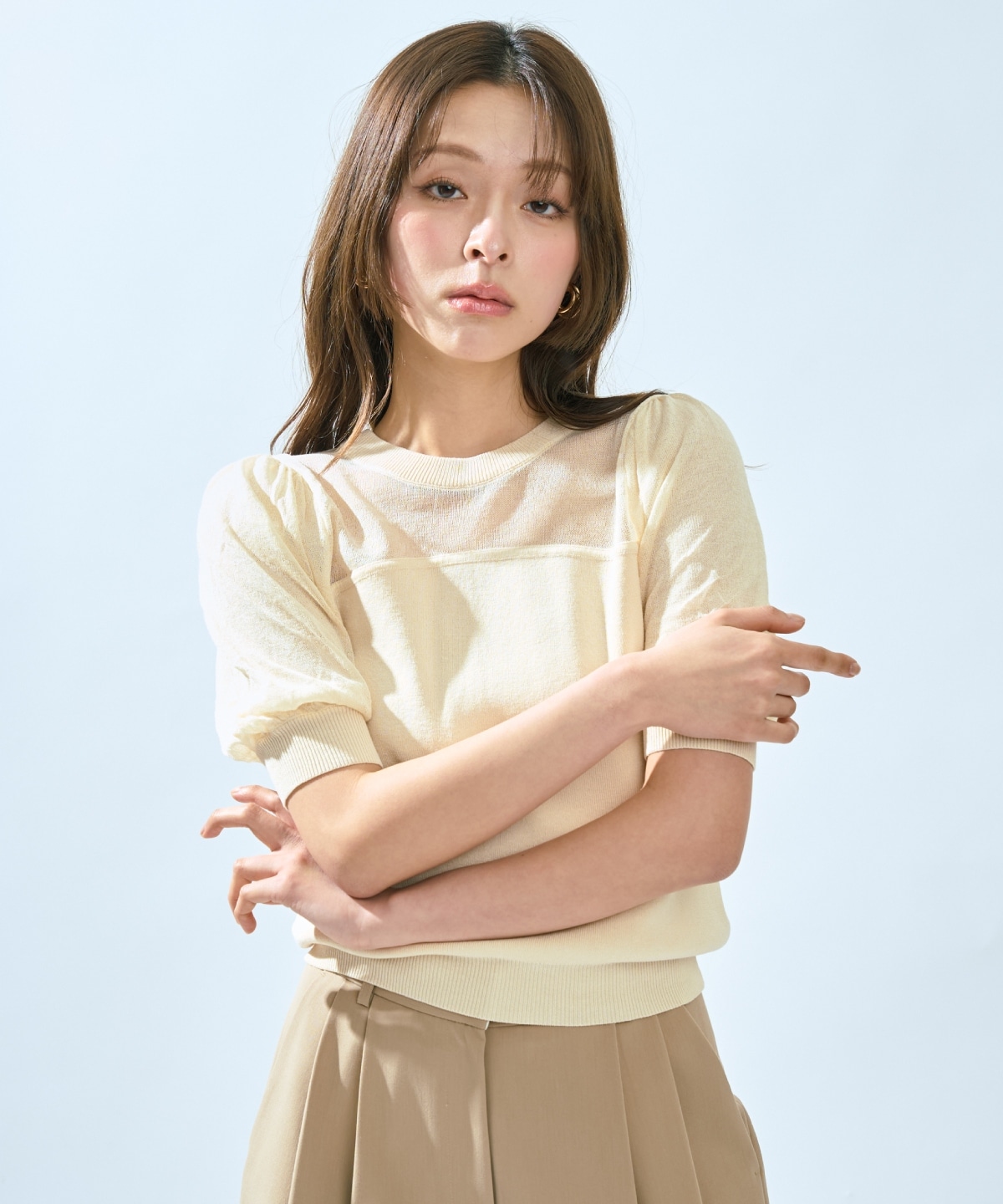 【先行予約受付中】シアーニットクルーネックプルオーバー