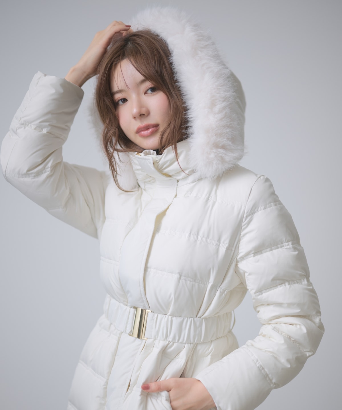 【9/10(木)10時 先行予約スタート】ベルト付きロングダウンコート