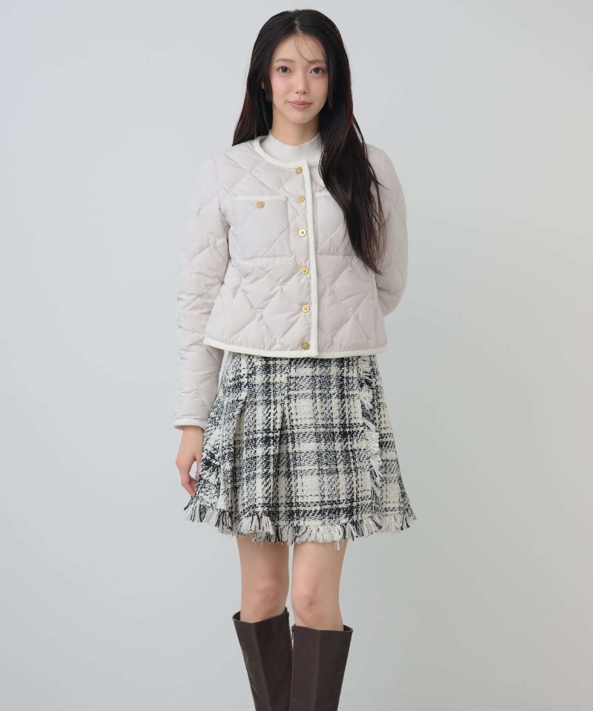 【TAION×AND COUTURE】ノーカラーショートダウンジャケット