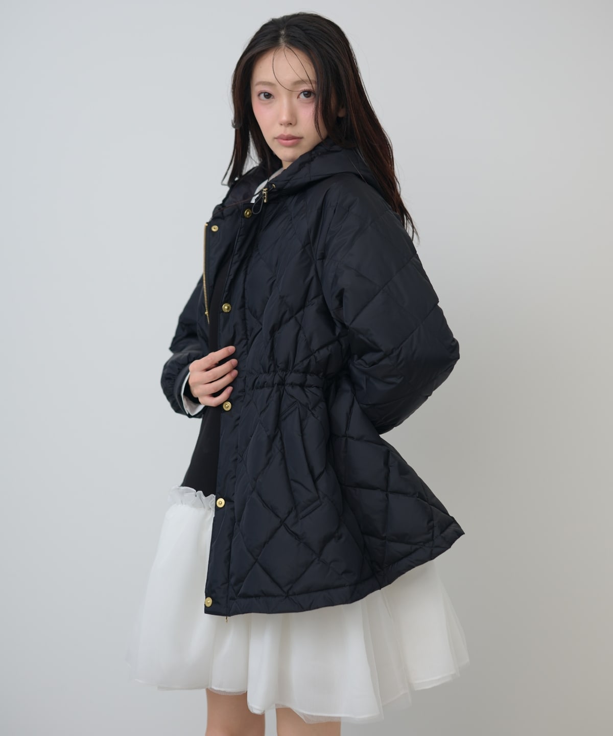 【TAION×AND COUTURE】ウエストドロストミドルダウンジャケット