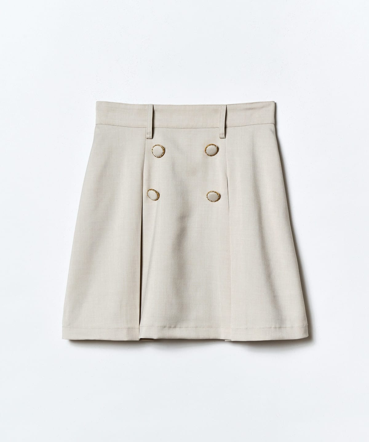 【セットアップ可能】ボタン付きボックスプリーツスカート
