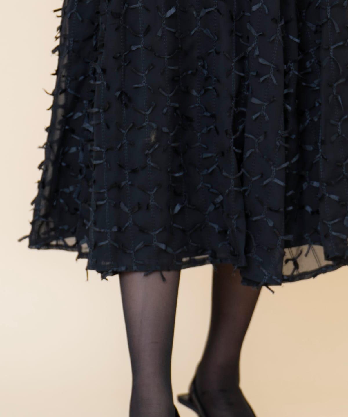 リボンモチーフフレアスカート