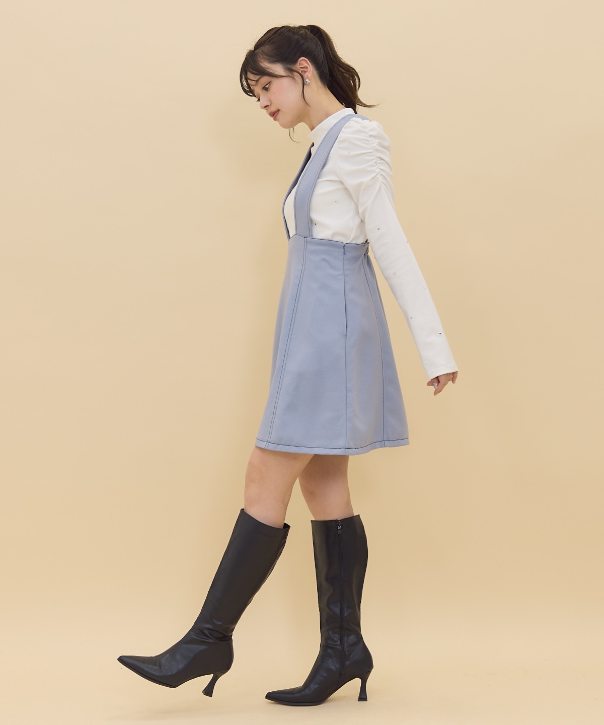 【セットアップ可能】2wayレングスウーリッシュジャンパースカート