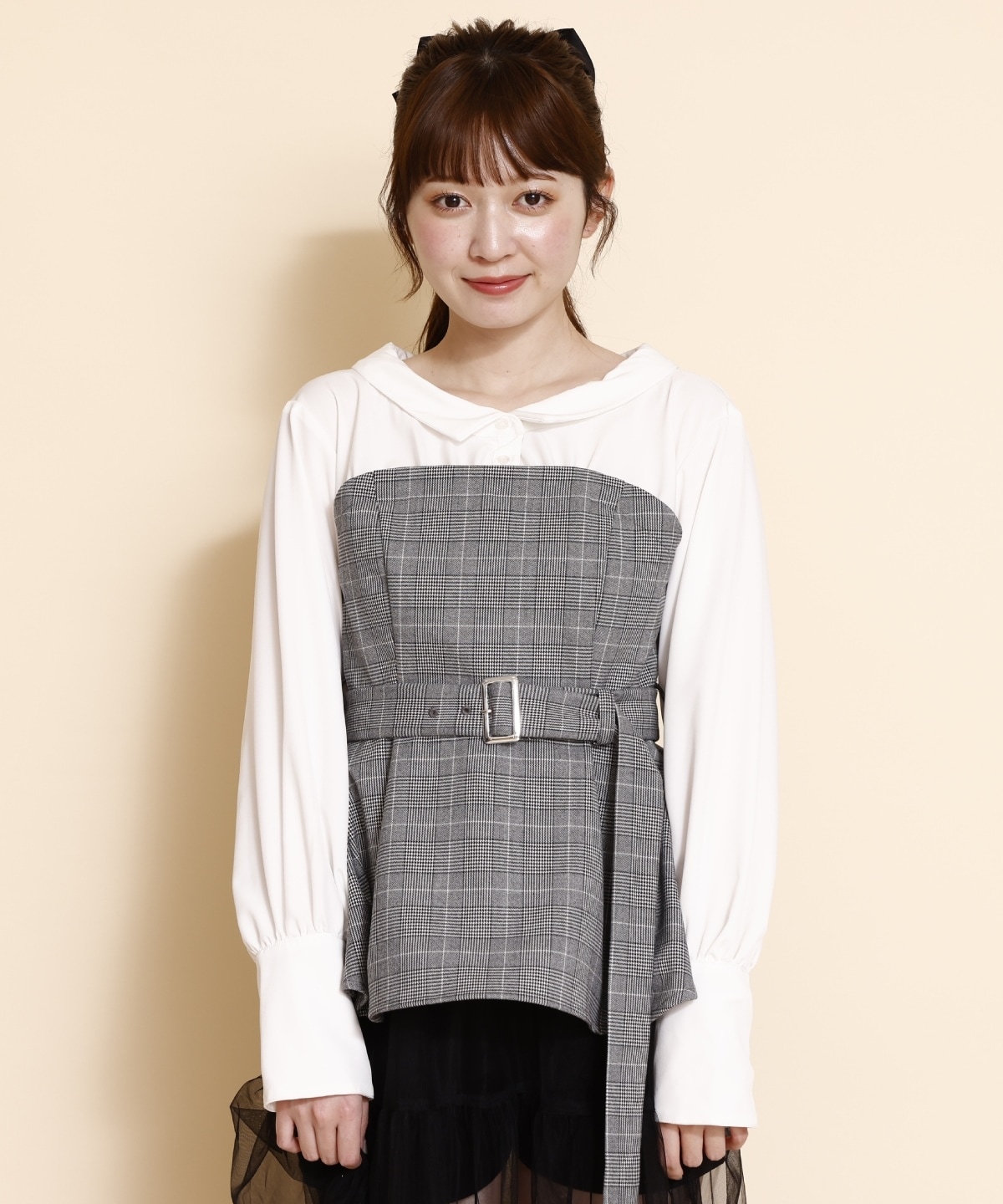 シャツドッキングベアワンピース