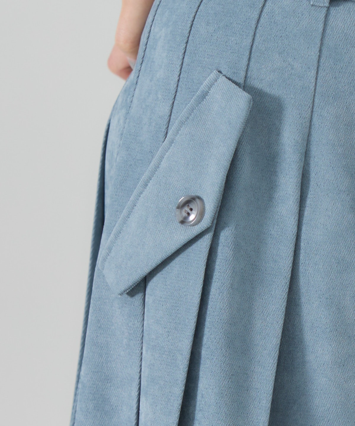 【セットアップ可能】ベルテッドプリーツミニスカート