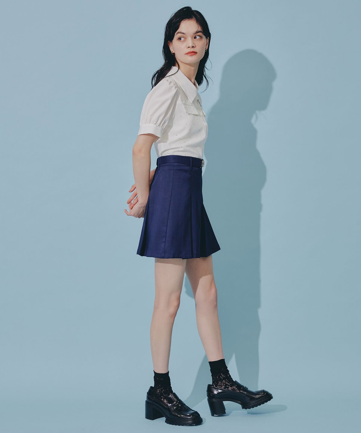 ウエストマークボックスプリーツスカート