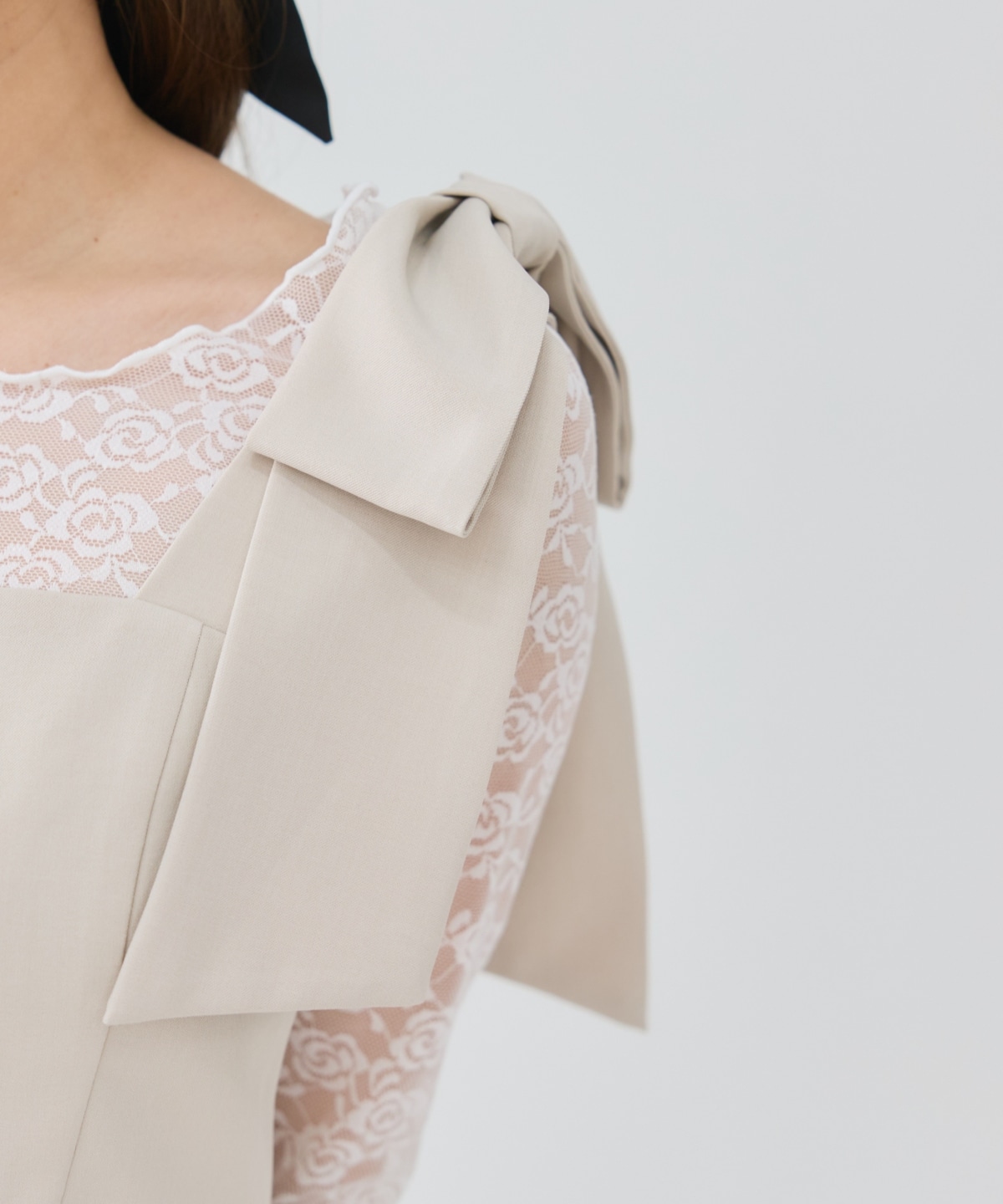 【セットアップ可能】リボンショルダービスチェ