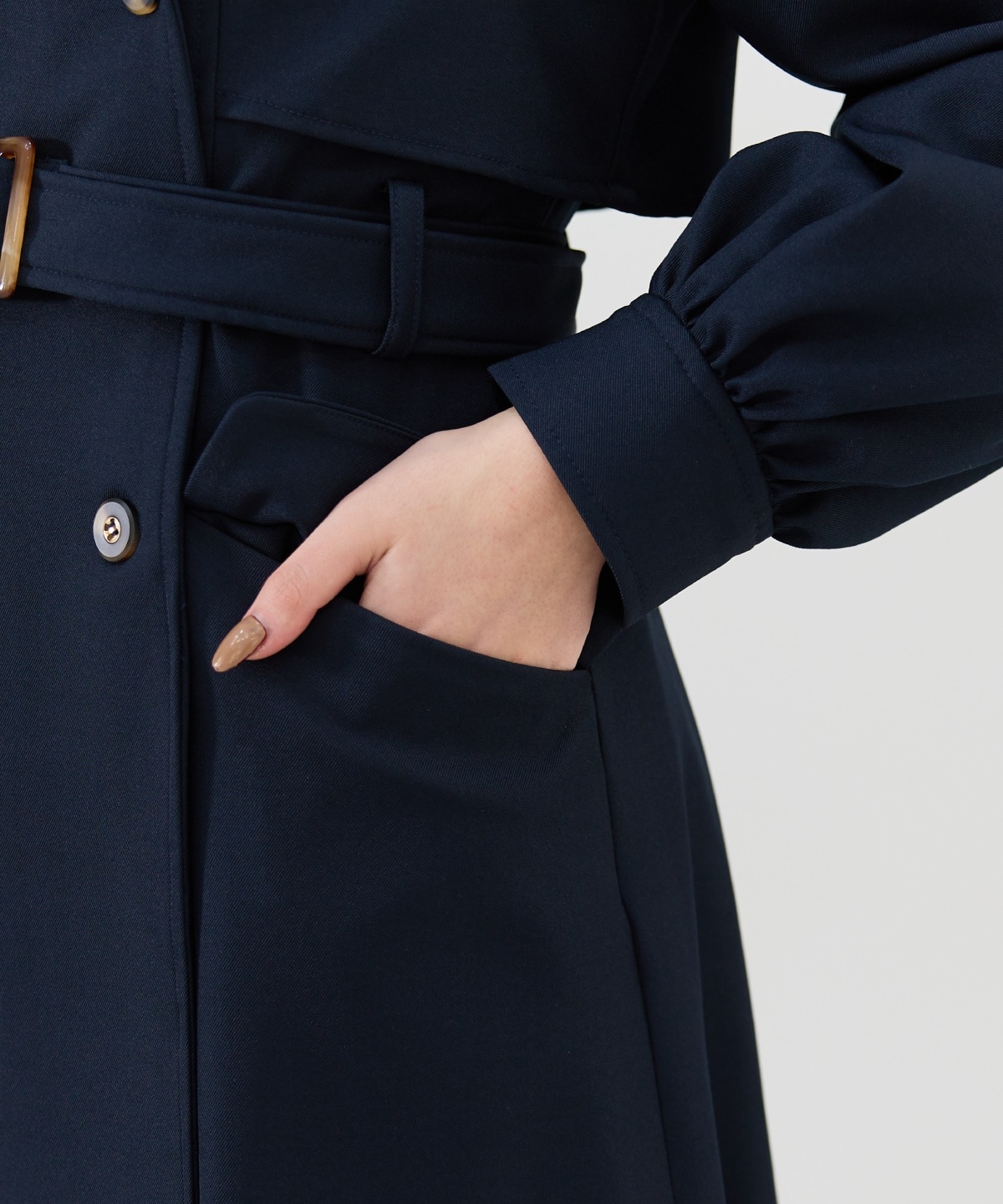 パフスリーブロングトレンチコート