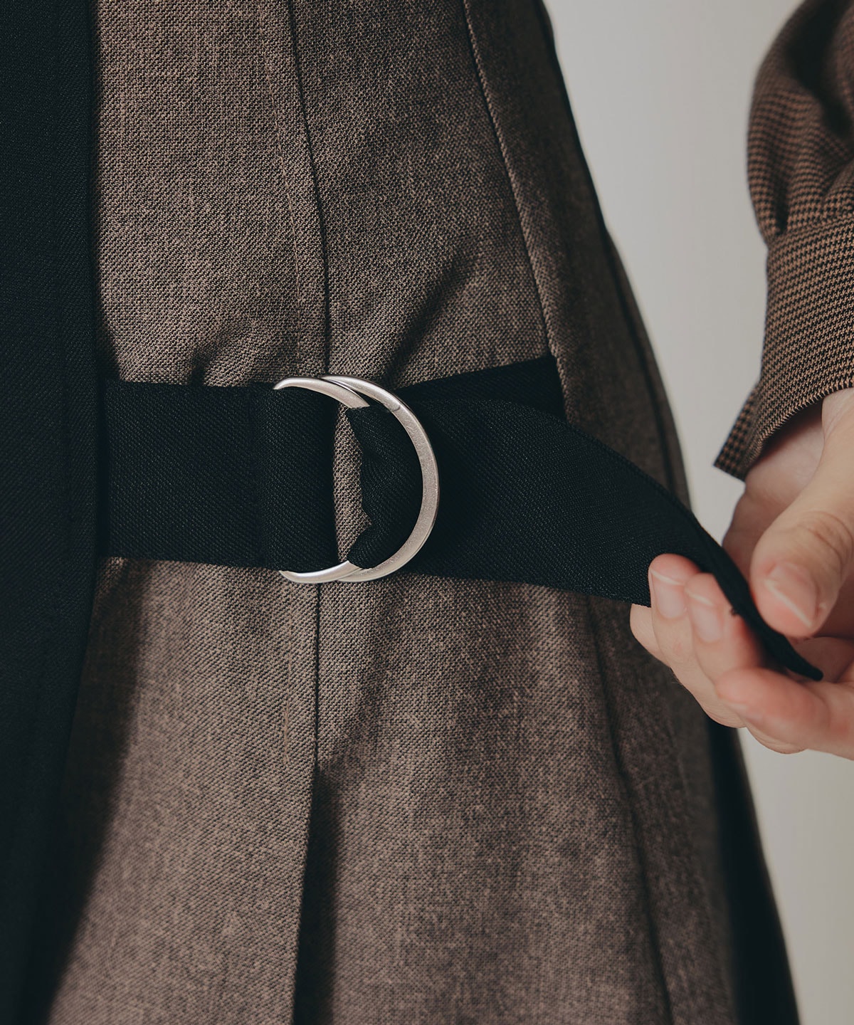 バイカラーアシメプリーツミニスカート