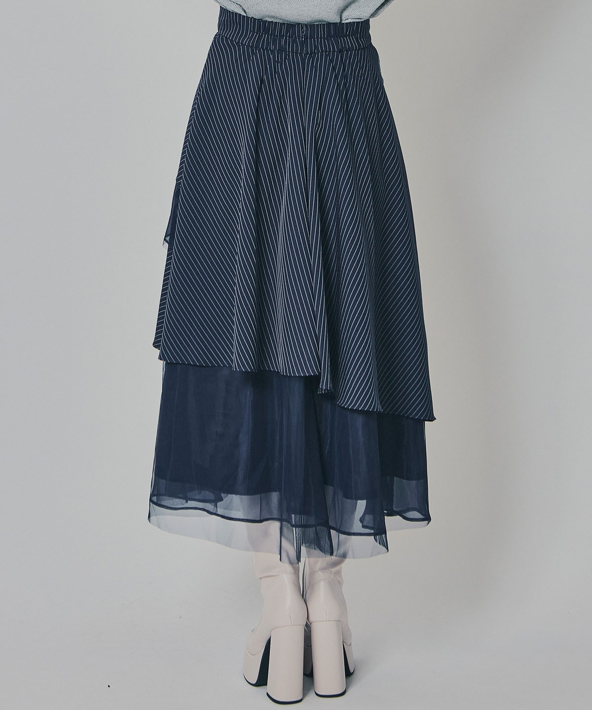 シアーMIXティアードスカート