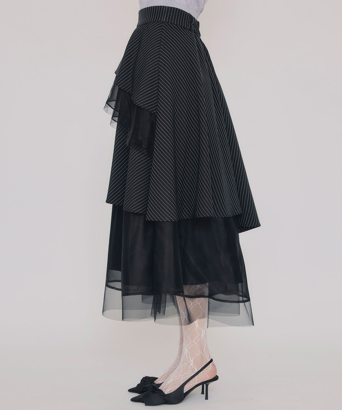 シアーMIXティアードスカート