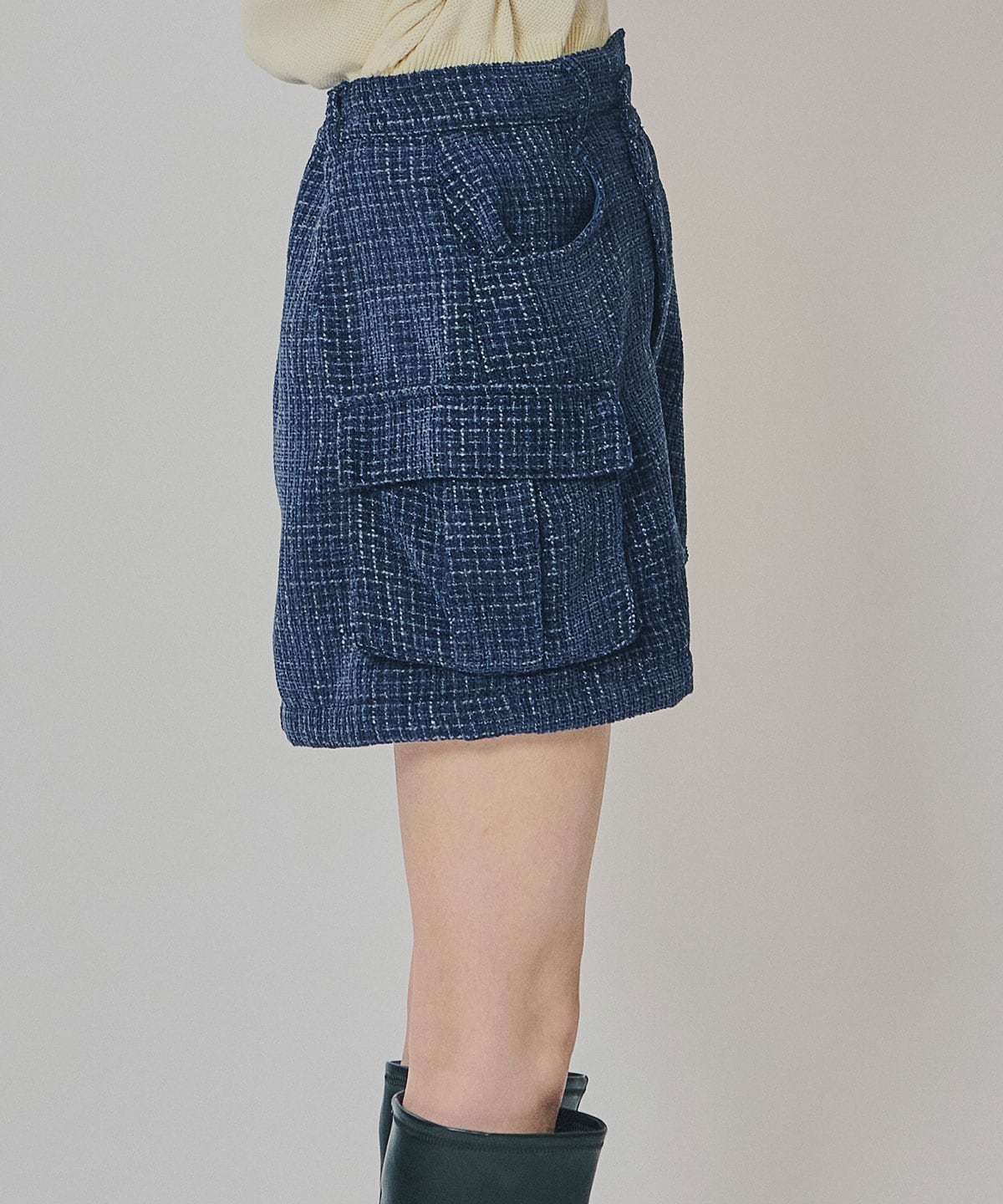 モールツイードカーゴミニスカート