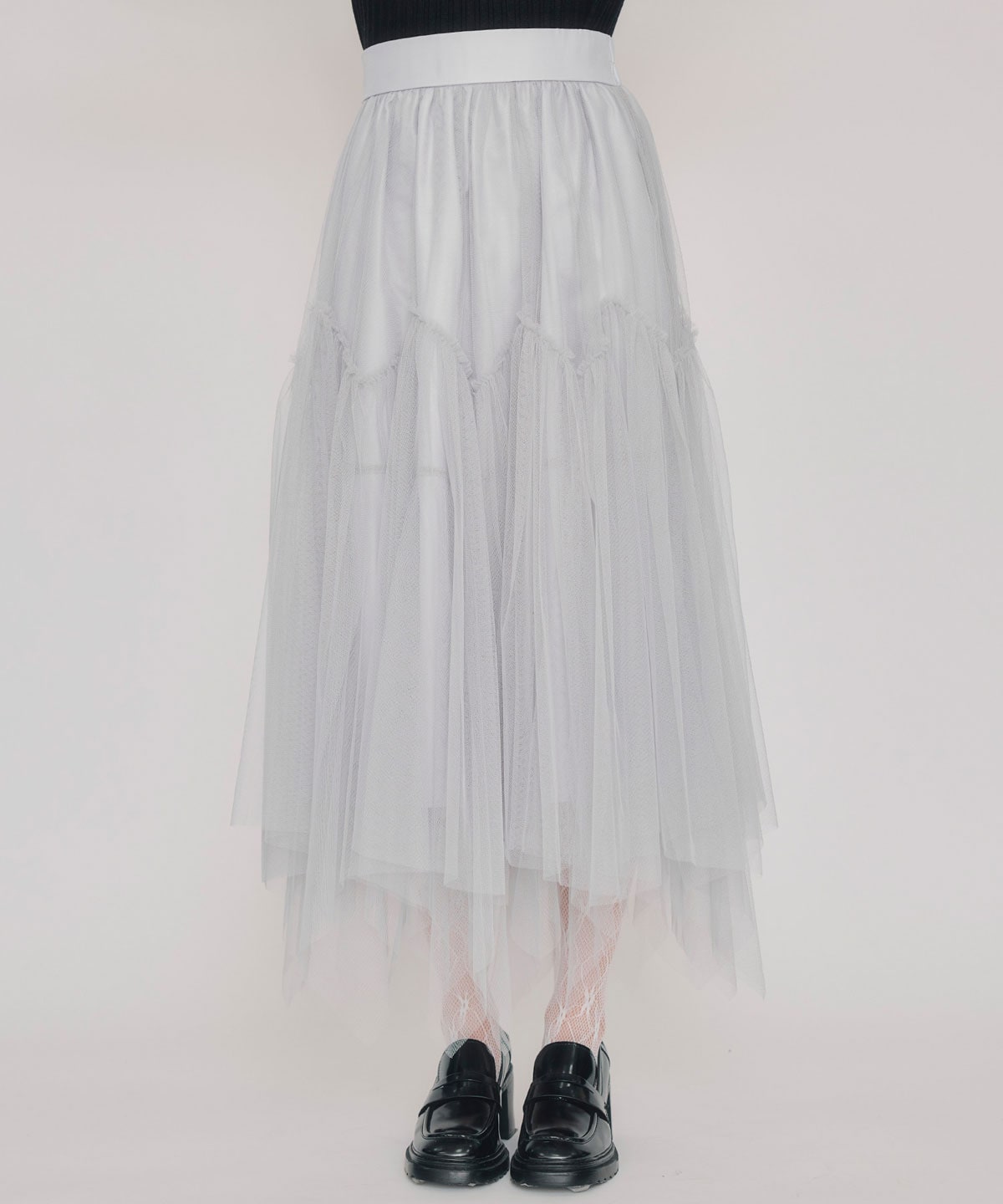 チュールフレアロングスカート