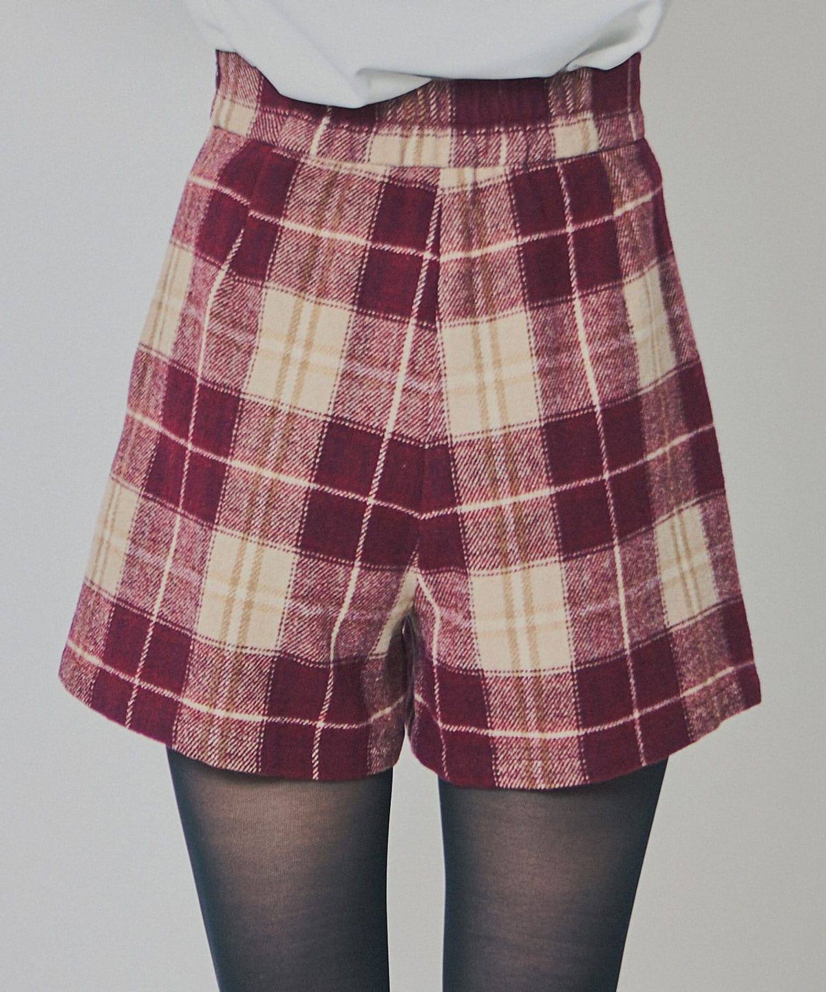 チェックタックショートパンツ