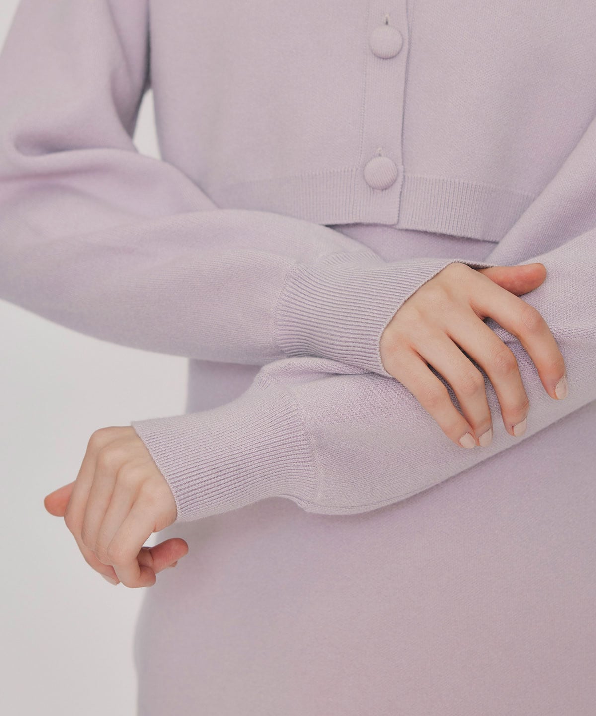 クラシカルニットカーディガン×キャミソールニットワンピースセットアップ