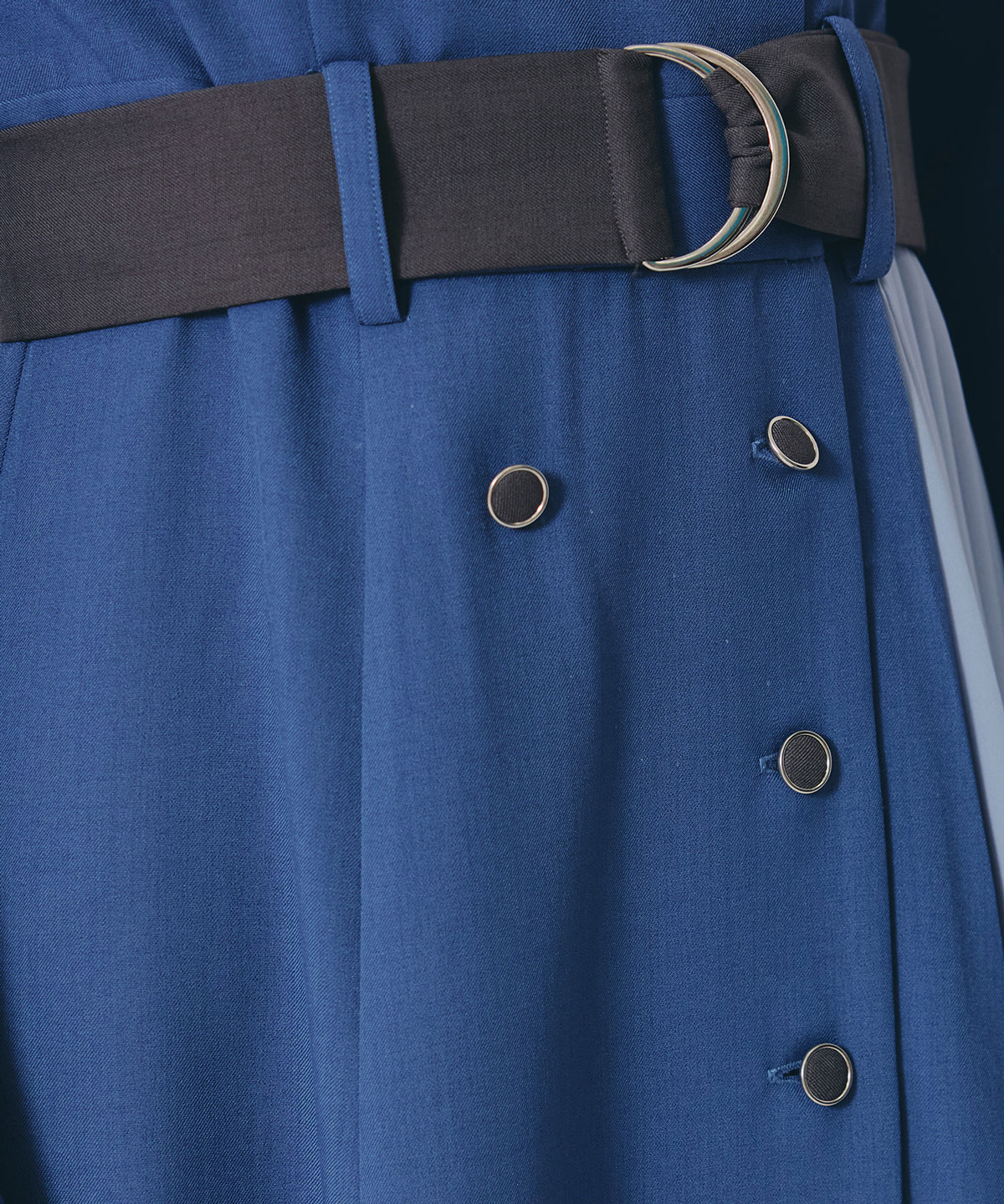 バイカラープリーツトレンチワンピース