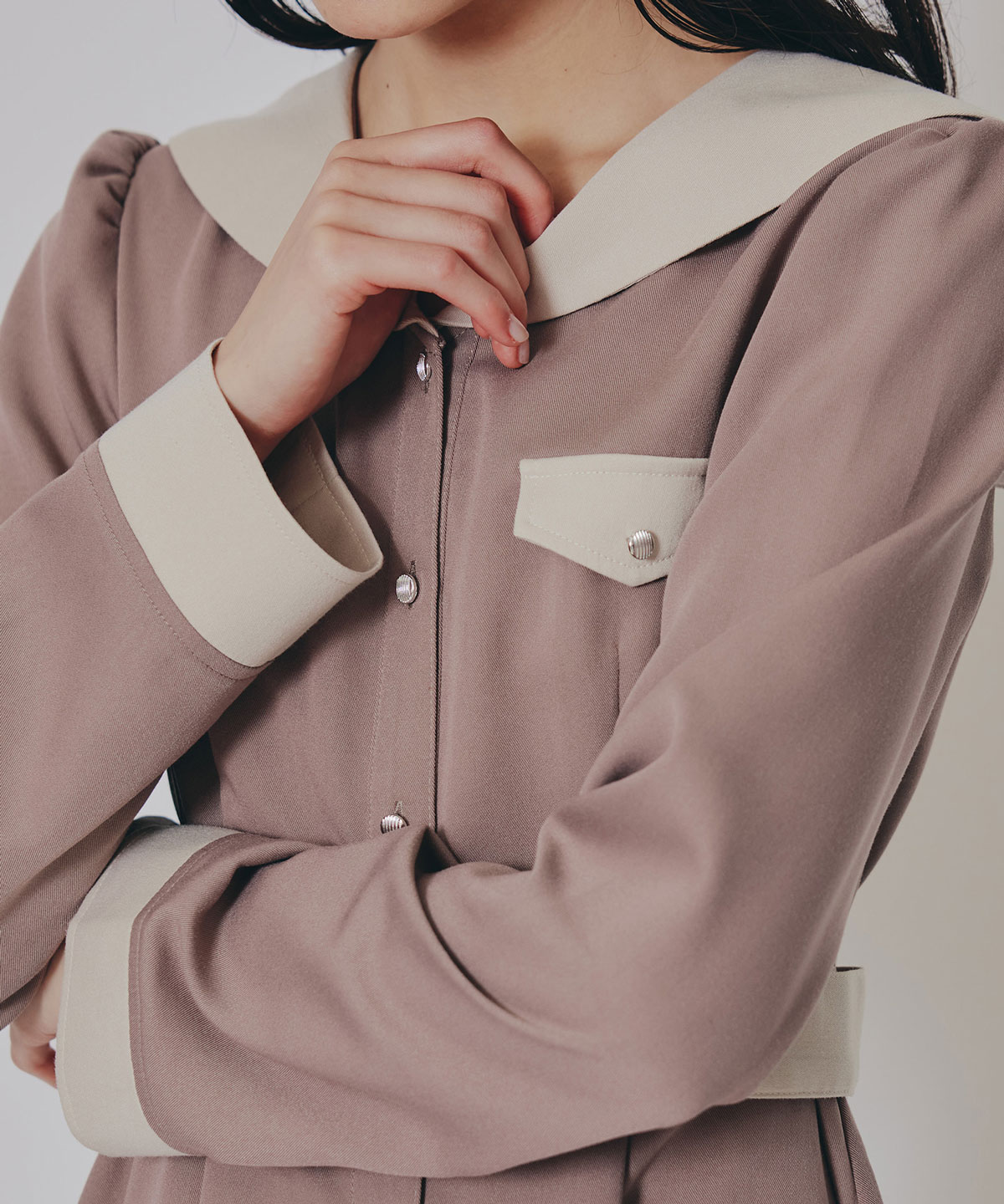 BIGセーラーカラーロングワンピース