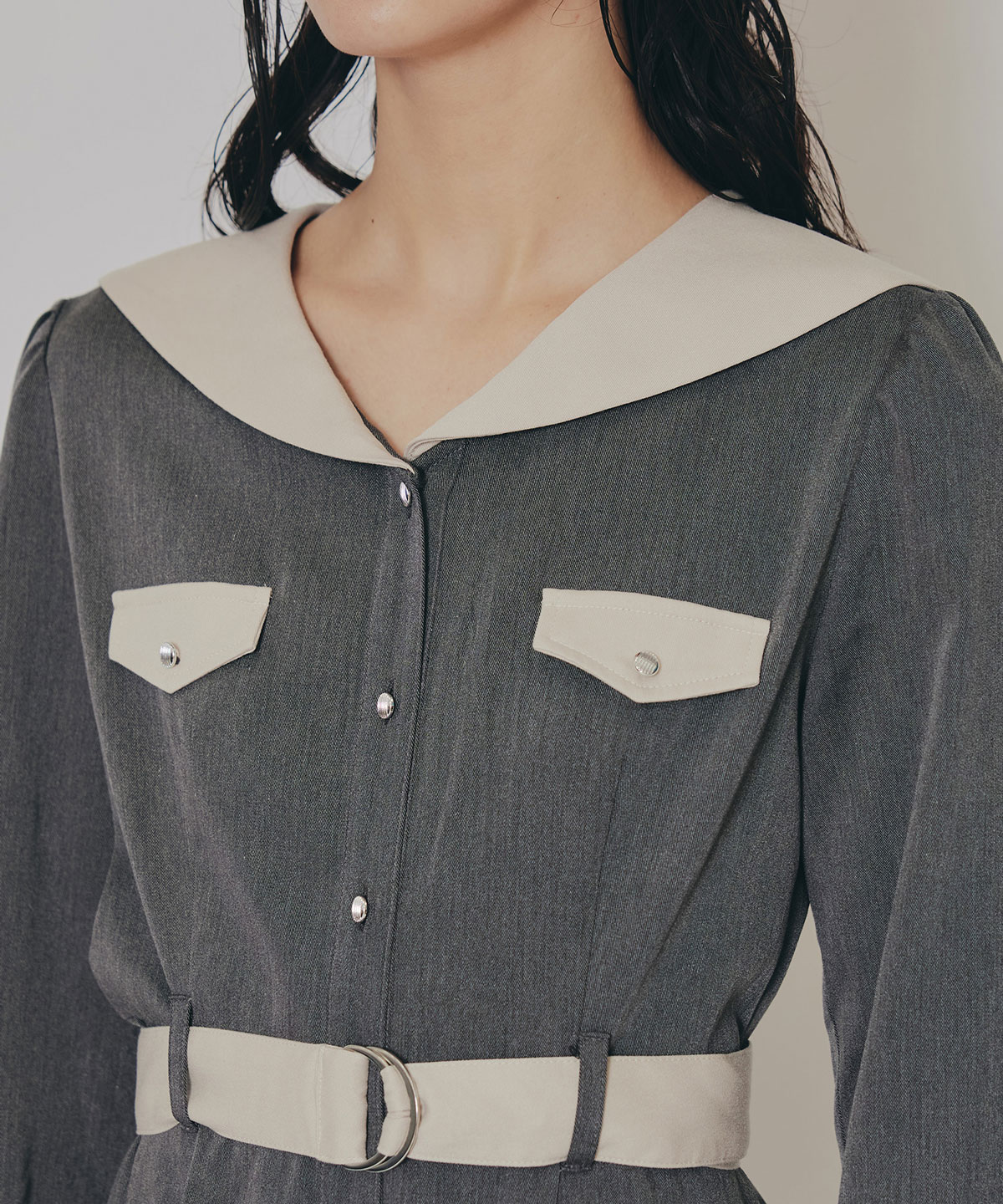 BIGセーラーカラーロングワンピース