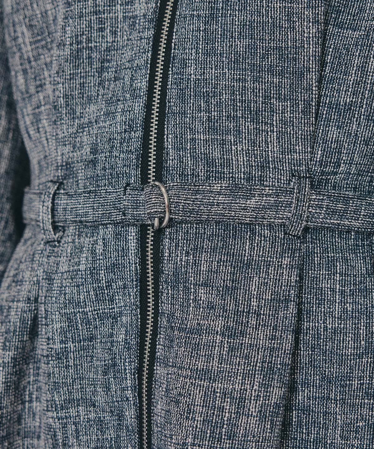 カラーミックスフロントZIPワンピース