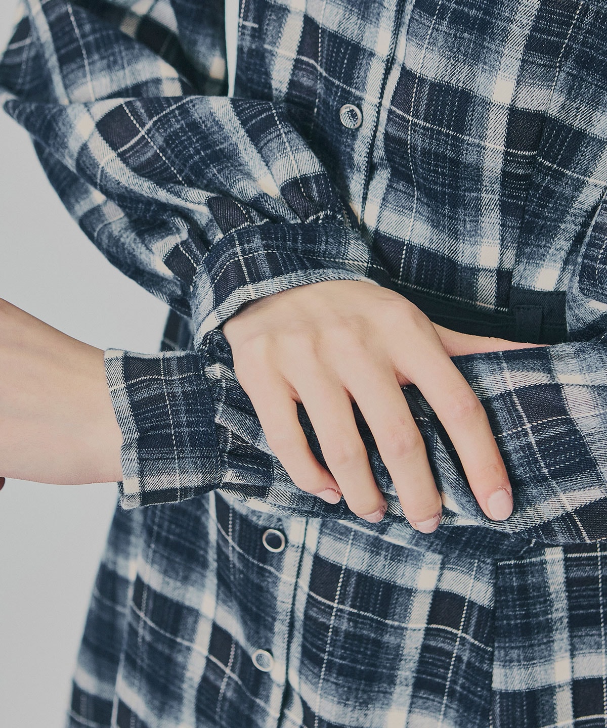 ウエストベルトチェックミニワンピース