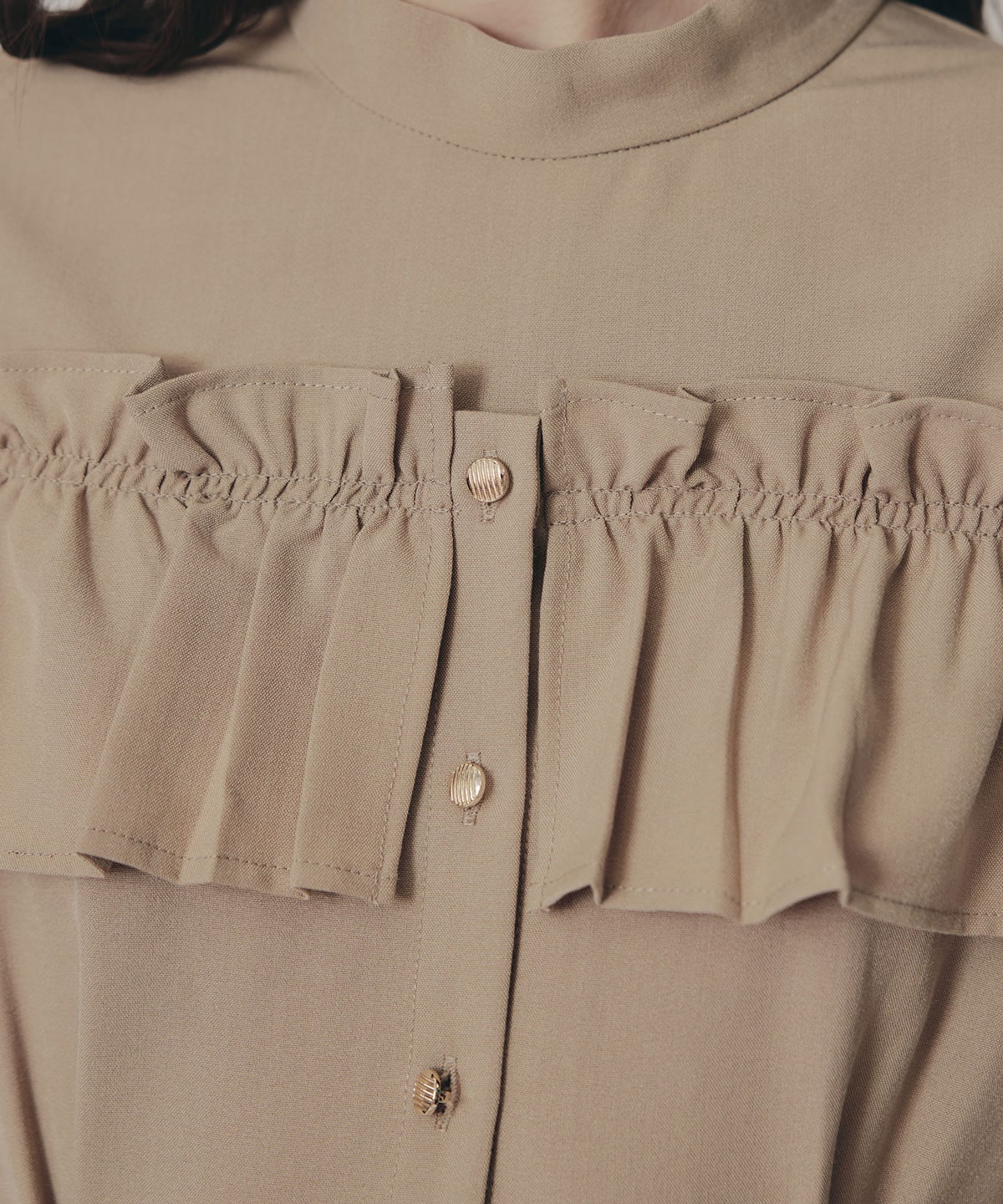 オープンショルダーフリルワンピース