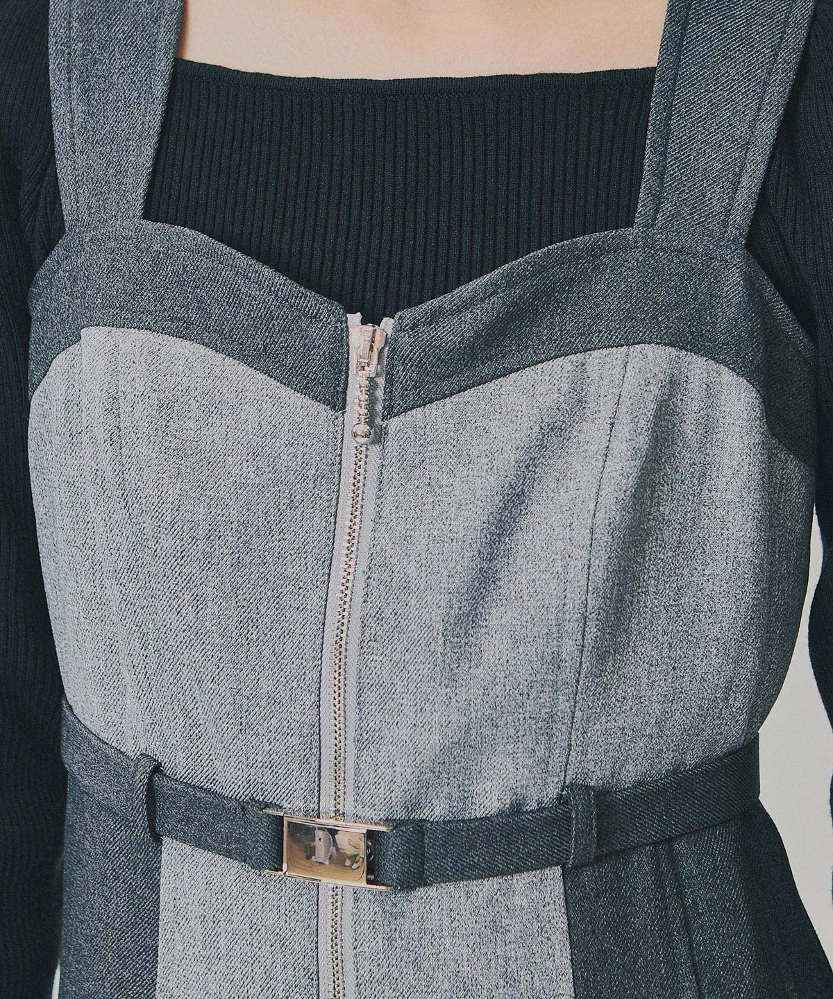 フロントジップバイカラージャンスカ