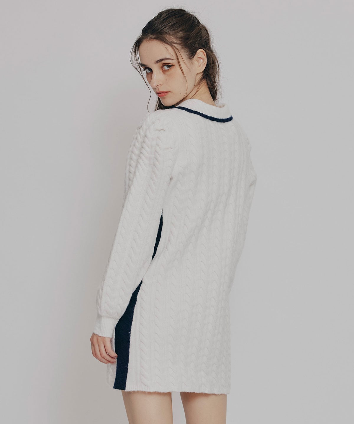 ［FILA×REDYAZEL］ケーブルニットポロミニワンピース