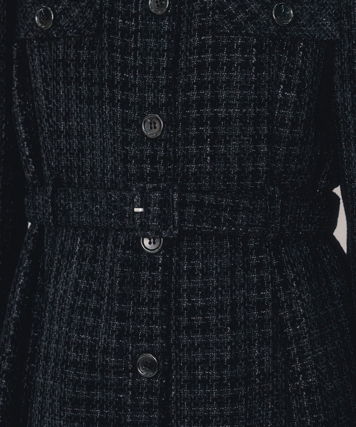 MIXツイードパフスリーブミニワンピース