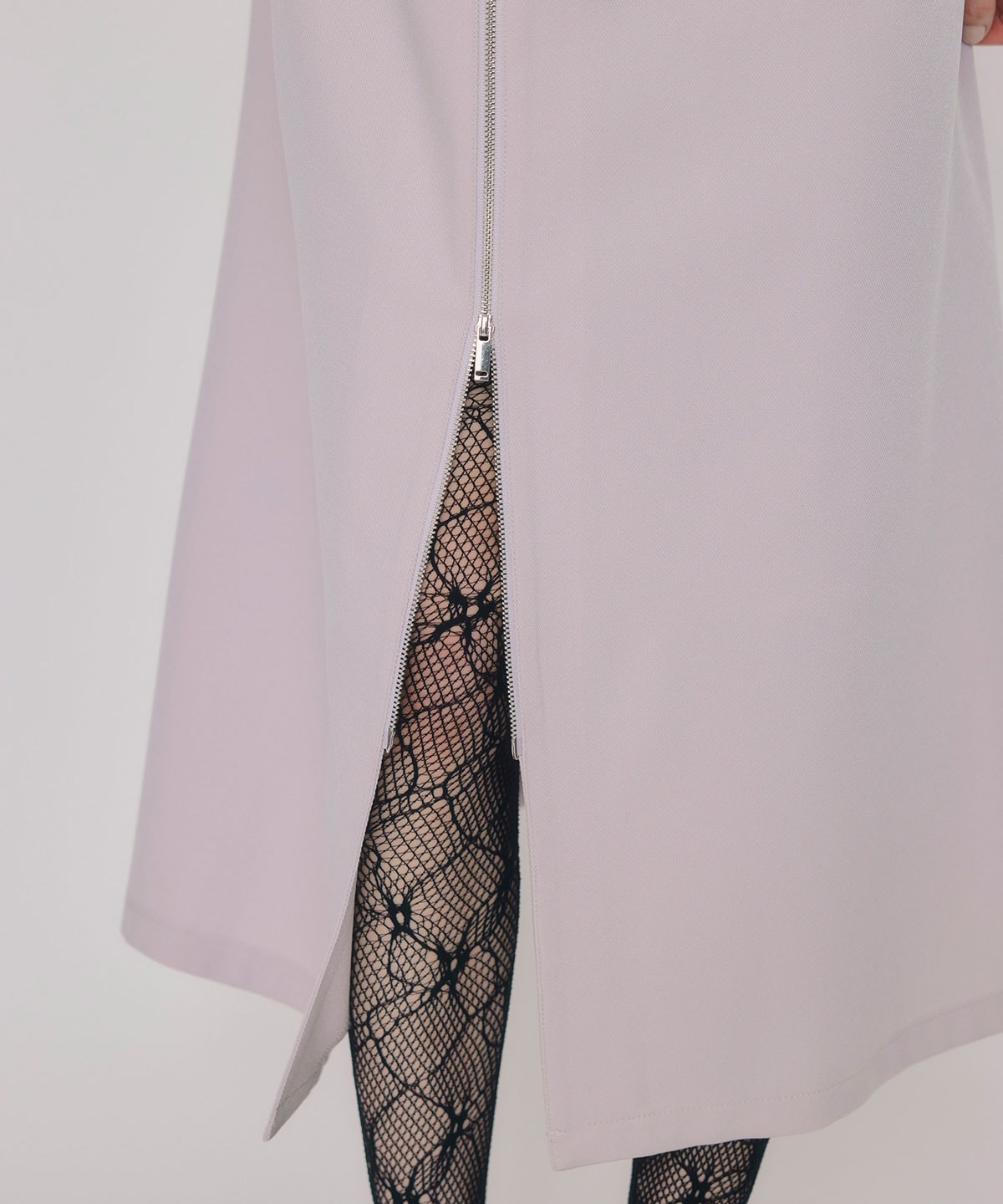 フロントZIPバイカラーロングワンピース