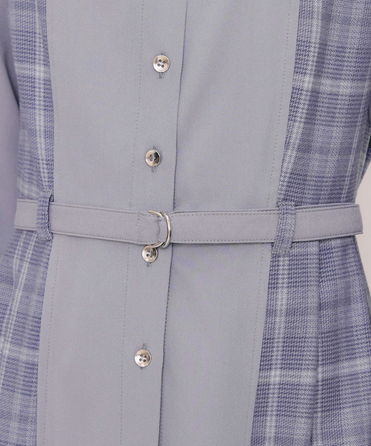 チェックパネルロングワンピース