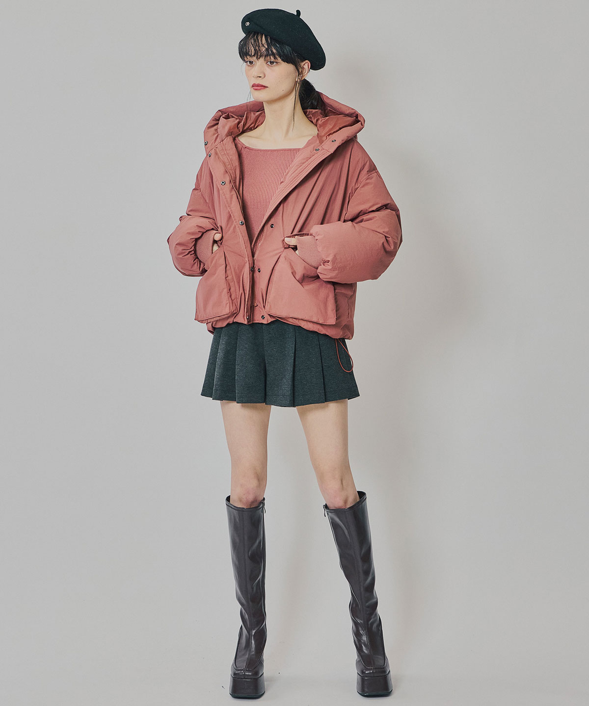 フラップポケットファイバーダウンジャケット