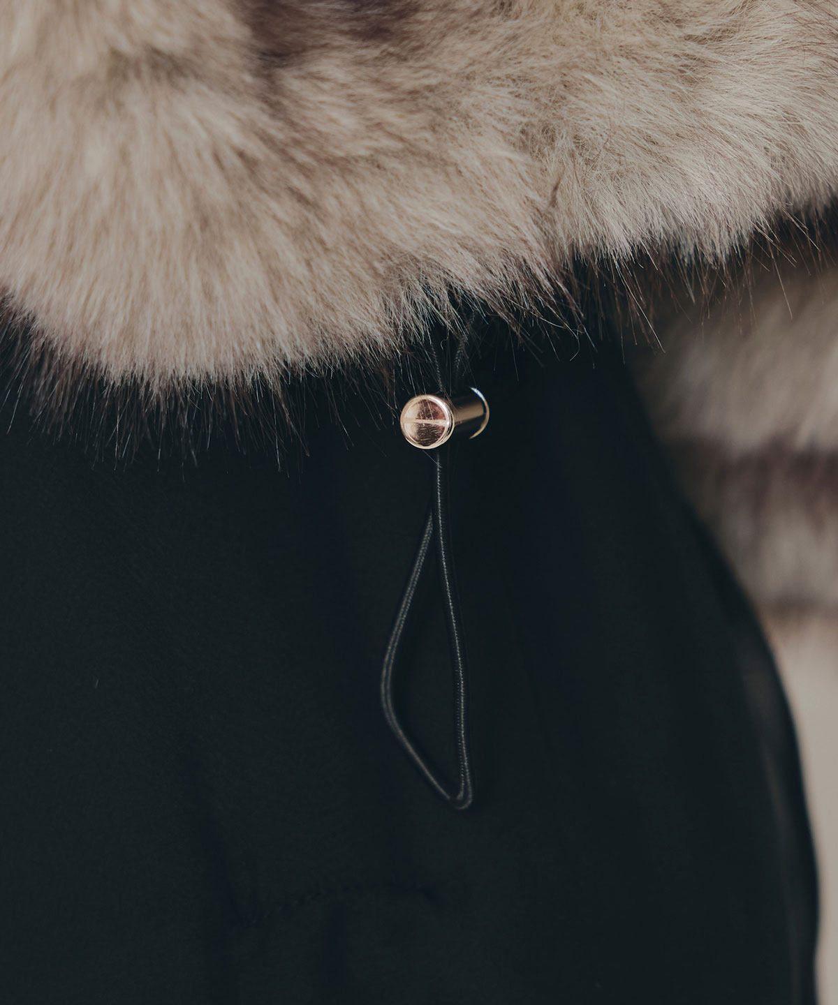 フォックスファーライクフーディショートジャケット