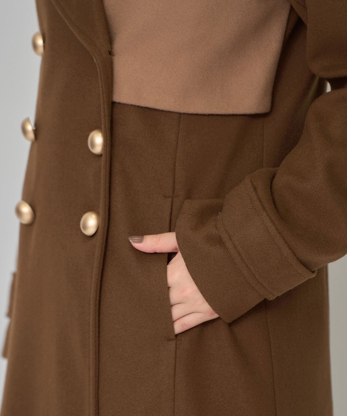 バイカラースリムチェスターコート