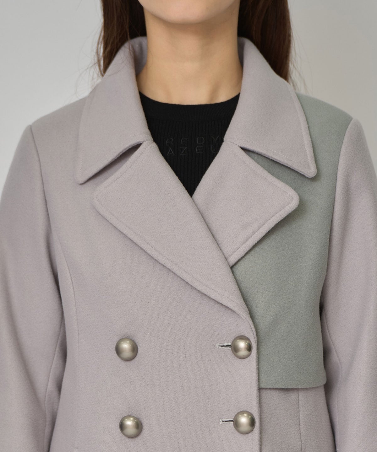 バイカラースリムチェスターコート