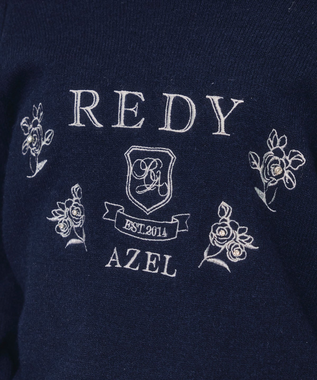 ビジューロゴエンブロイダリーニットプルオーバー