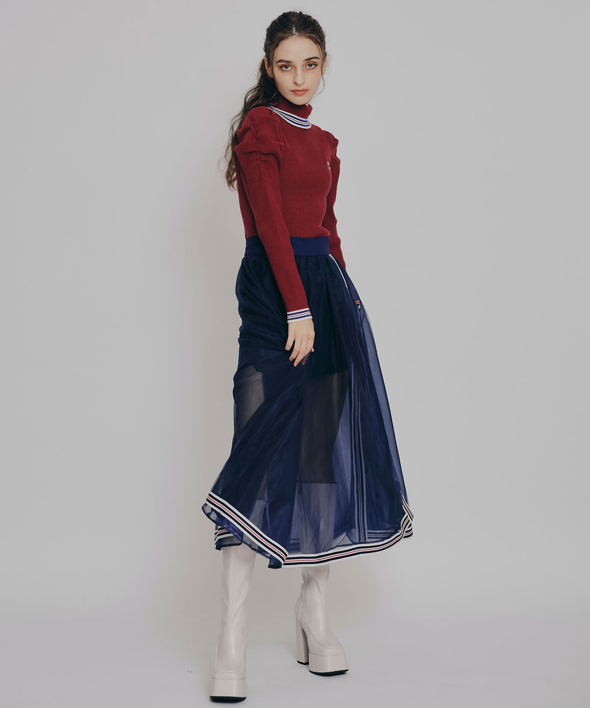 ［FILA×REDYAZEL］ラインタートルニットプルオーバー