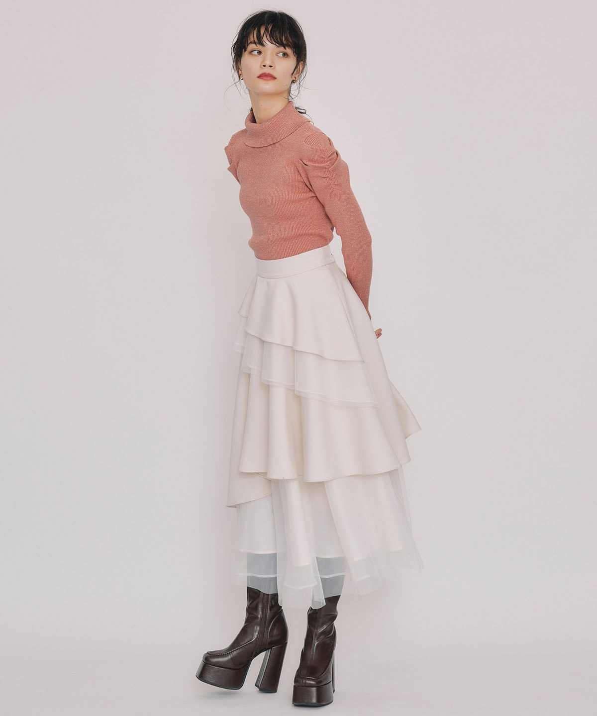 ラメタートルニットプルオーバー