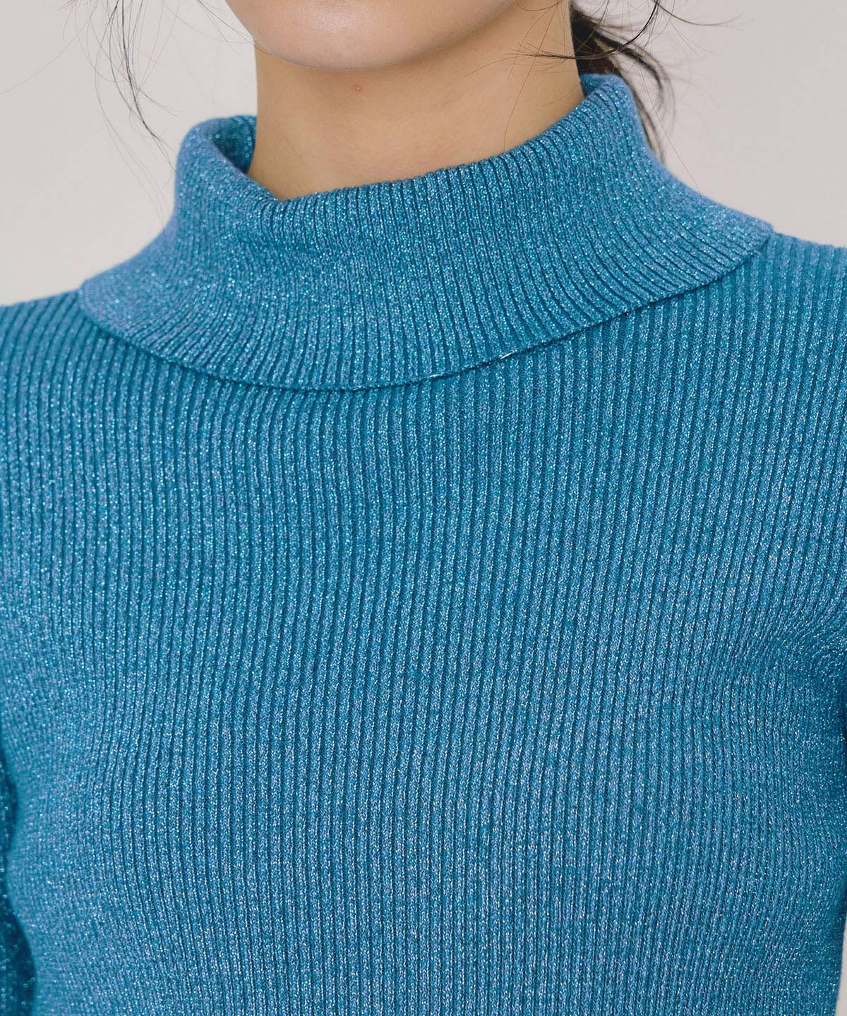 ラメタートルニットプルオーバー