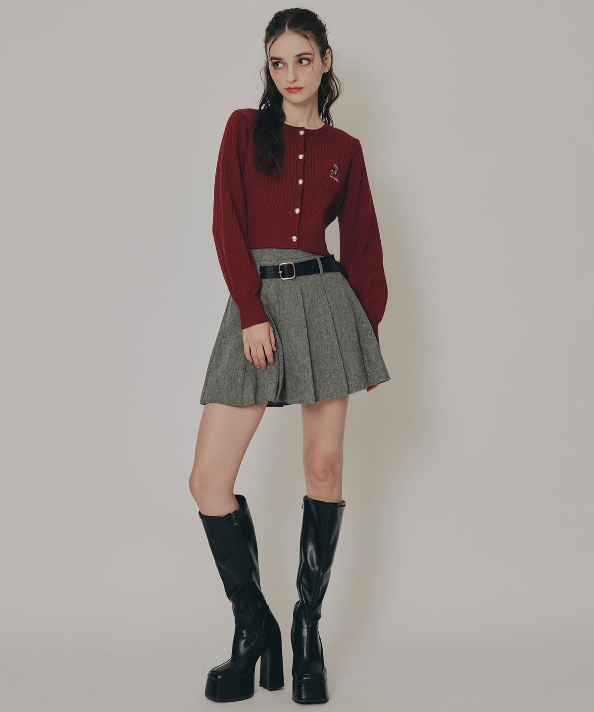 Azelyミニケーブルニットカーディガン